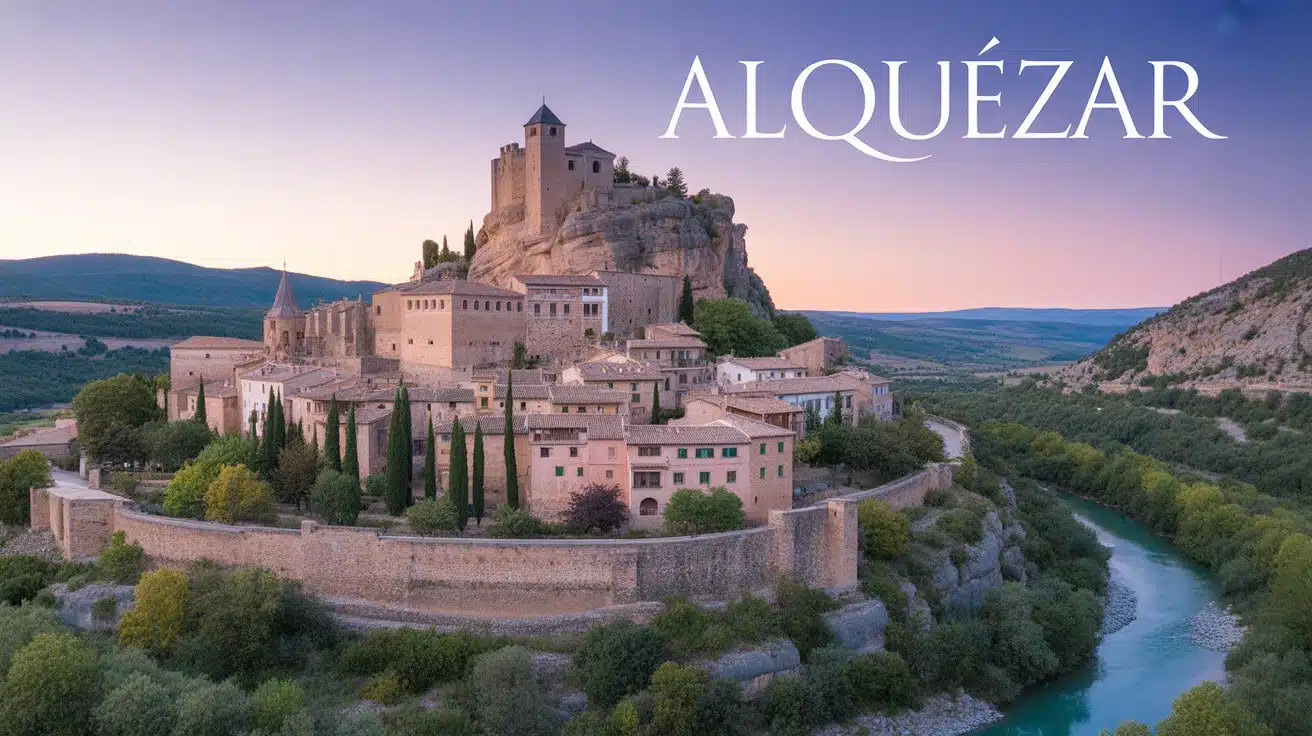 Village médiéval d'Alquézar sur éperon rocheux