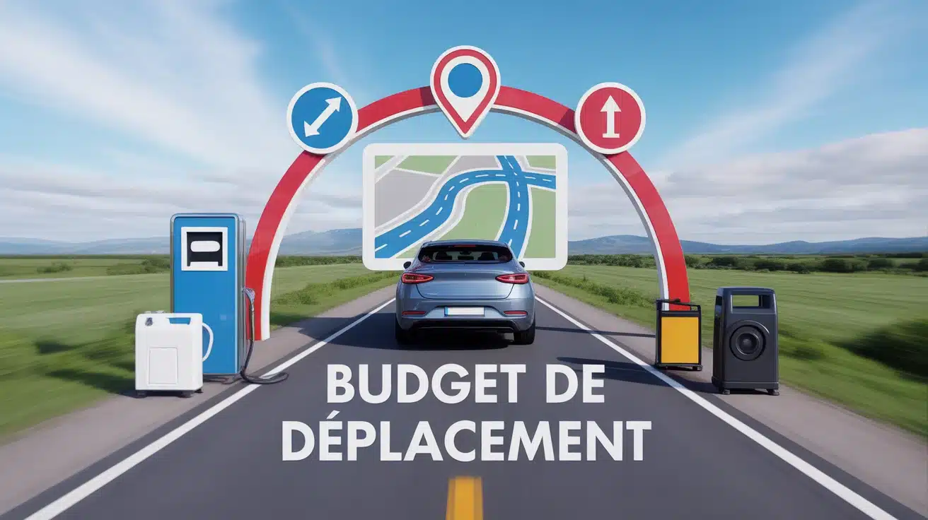 planification trajet budget de déplacement avec carte et icônes