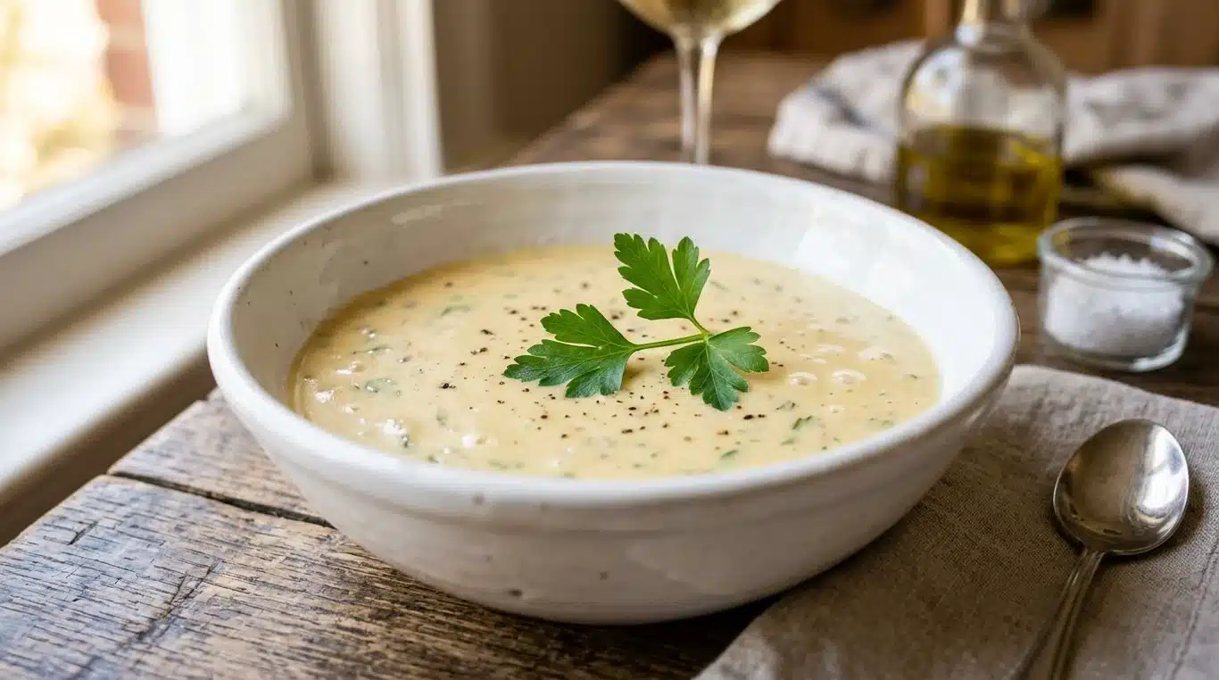 Sauce Beurre Blanc Nantais onctueuse dans un bol en céramique