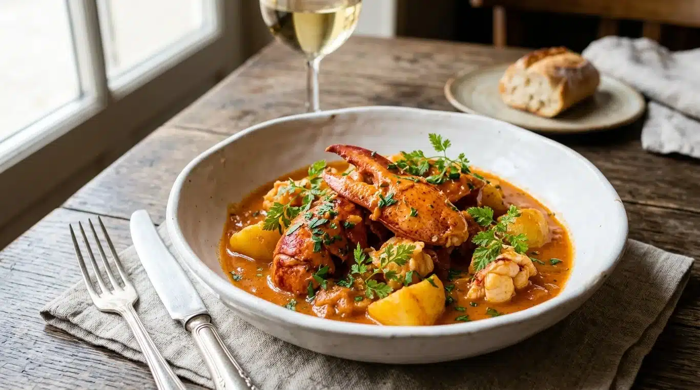 Fricassée de homard bleu à l'armoricaine