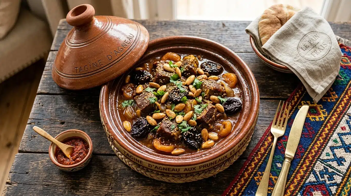 Tajine d'agneau aux pruneaux et amandes grillées