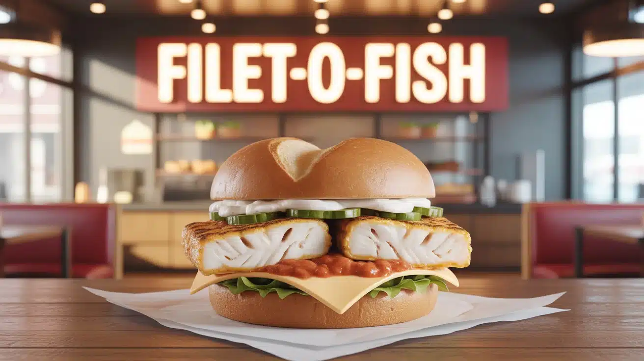 Illustration vectorielle Filet-O-Fish avec pain vapeur et filet de poisson croustillant