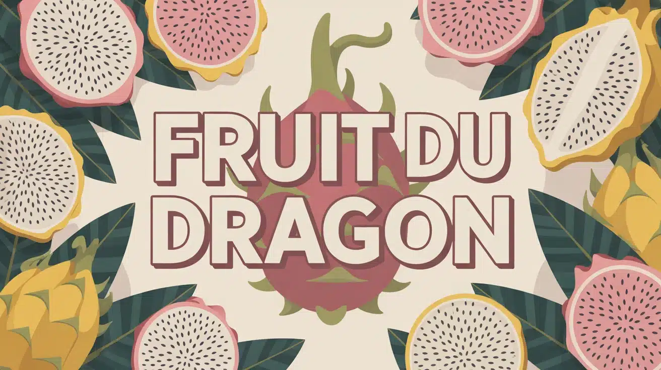 Illustration fruit du dragon avec variétés colorées