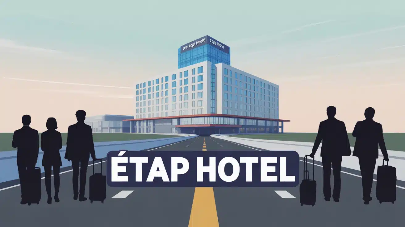 Illustration vectorielle hôtel Etap Hotel voyageurs transit autoroute
