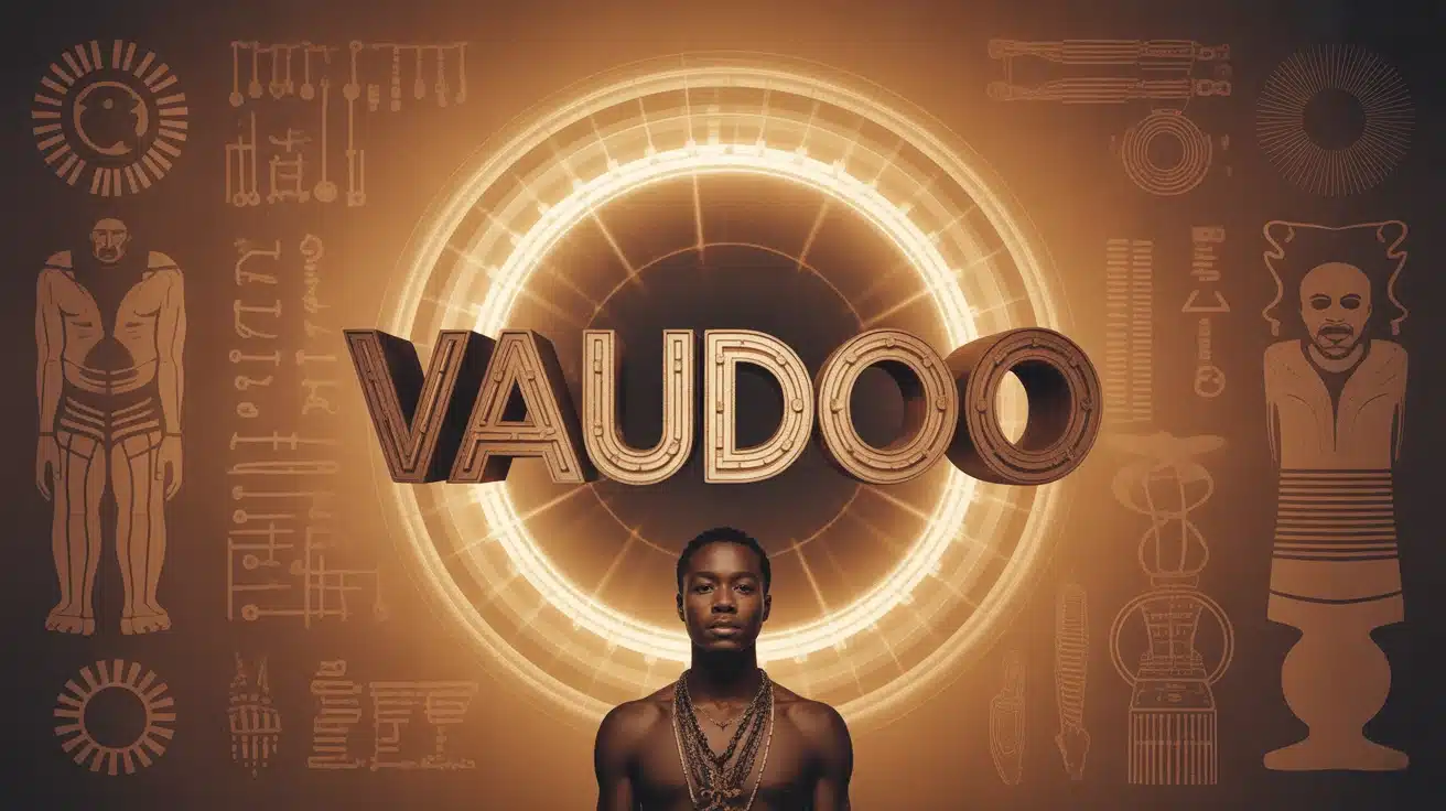 Illustration vaudoo fusion traditions africaines et technologie
