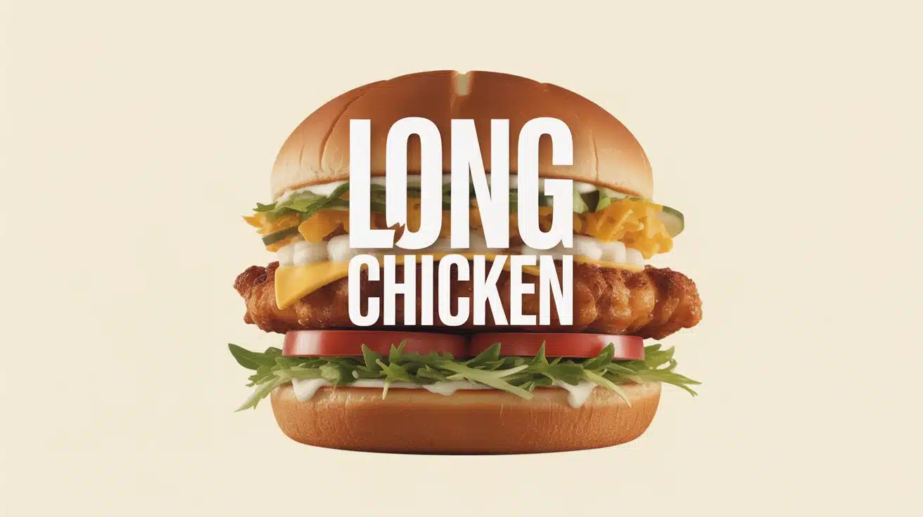 Illustration Long Chicken burger pain moelleux poulet croustillant salade