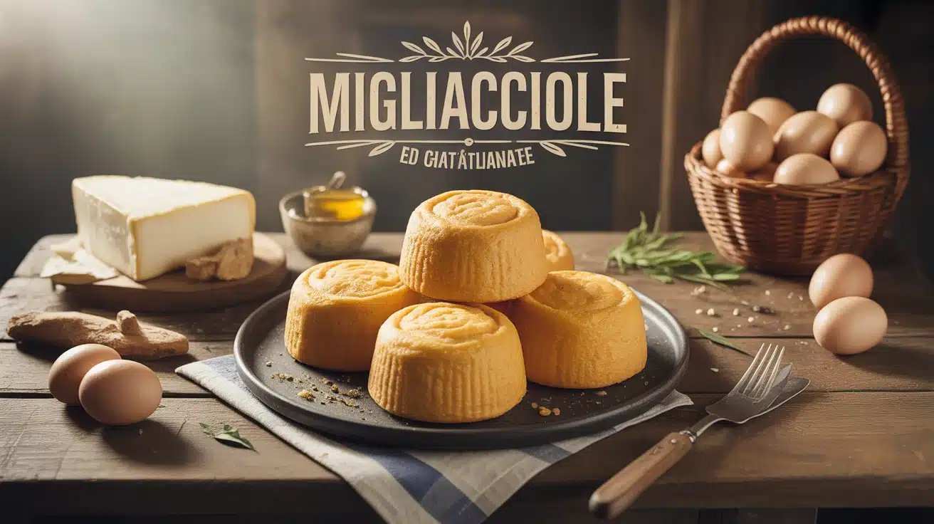 migliacciole dorées sur table rustique corse avec ingrédients traditionnels