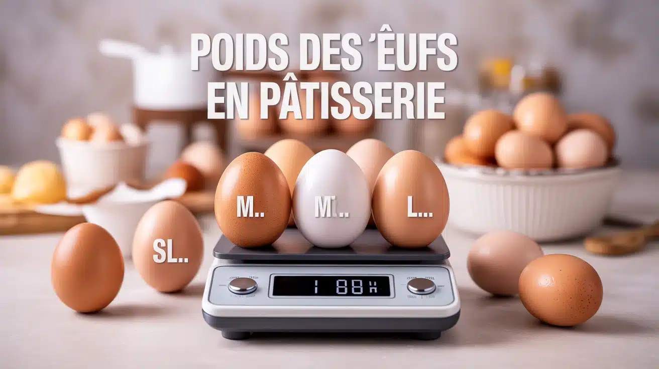 Illustration vectorielle œufs et balance poids des œufs en pâtisserie