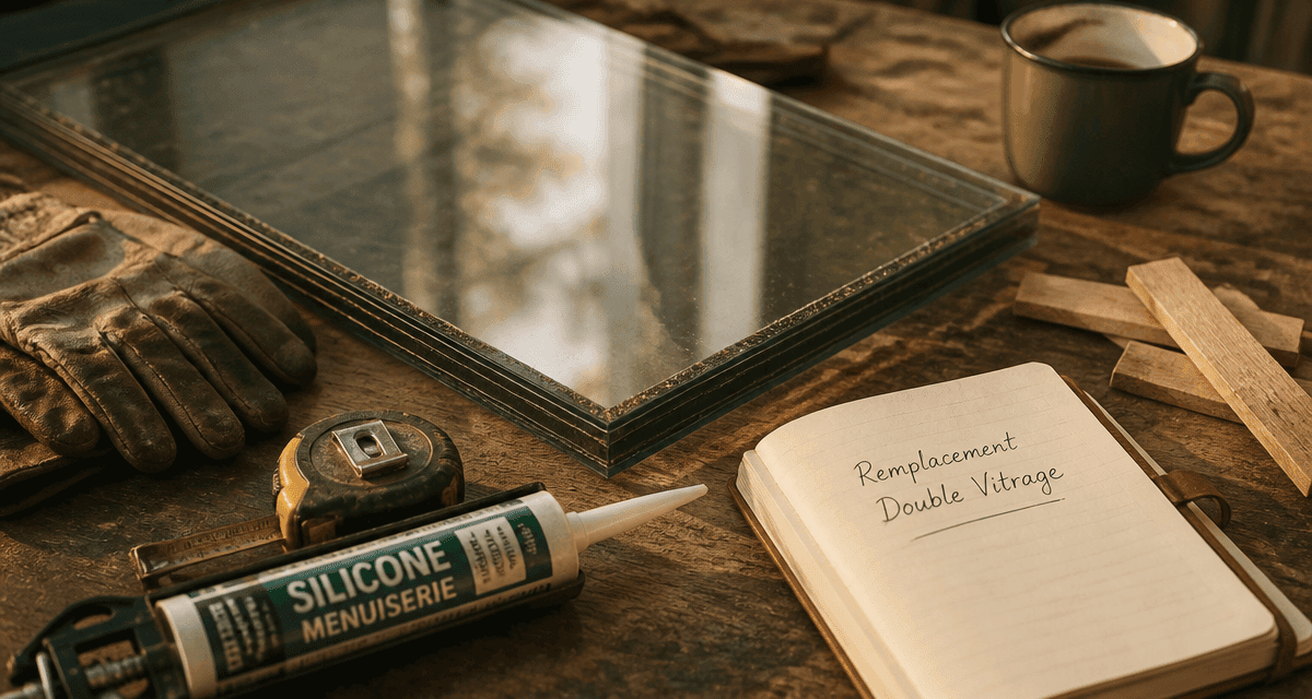 Changer un double vitrage outils et vitrage sur plan