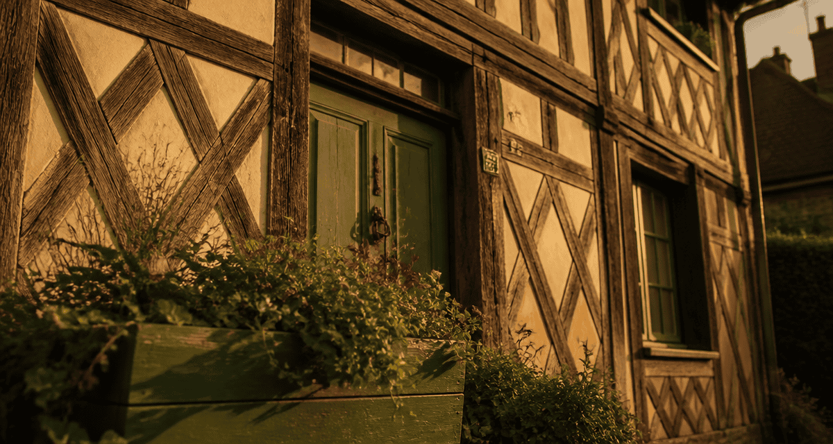 colombage maison façade bois hourdage