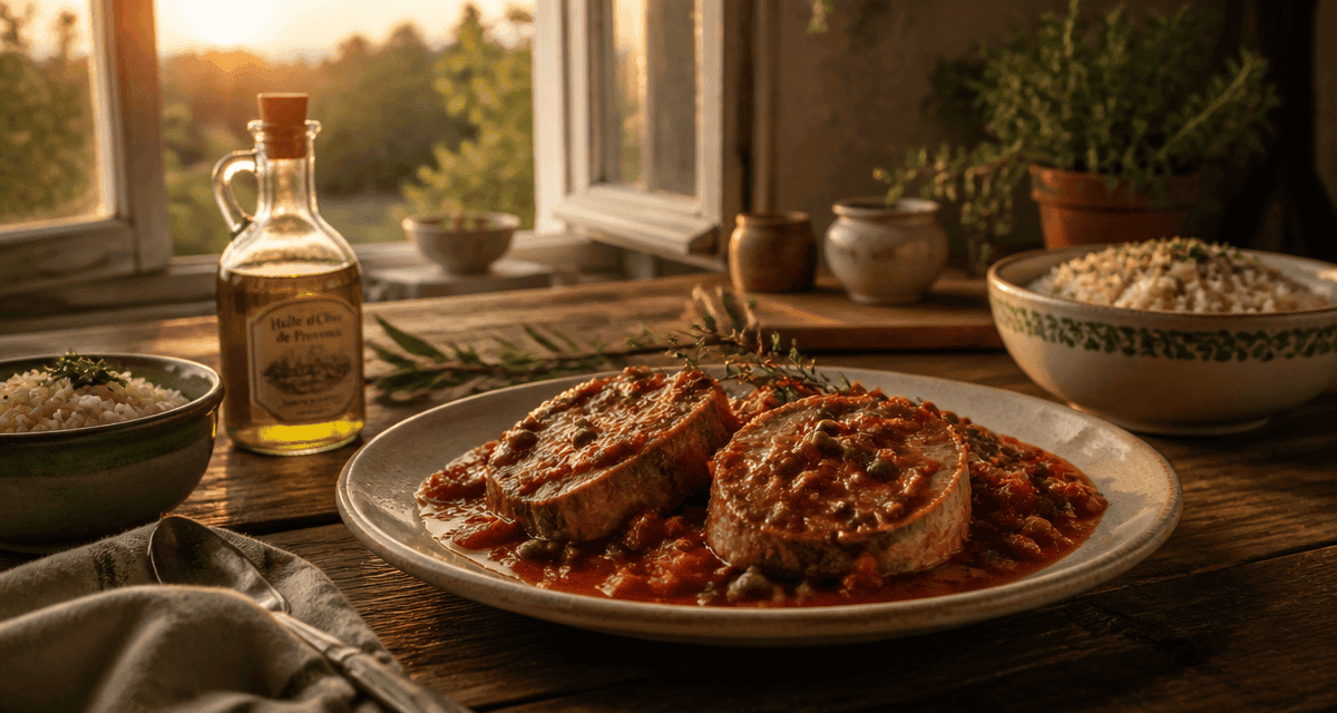 recette thonine à la provençale assiette sauce tomate