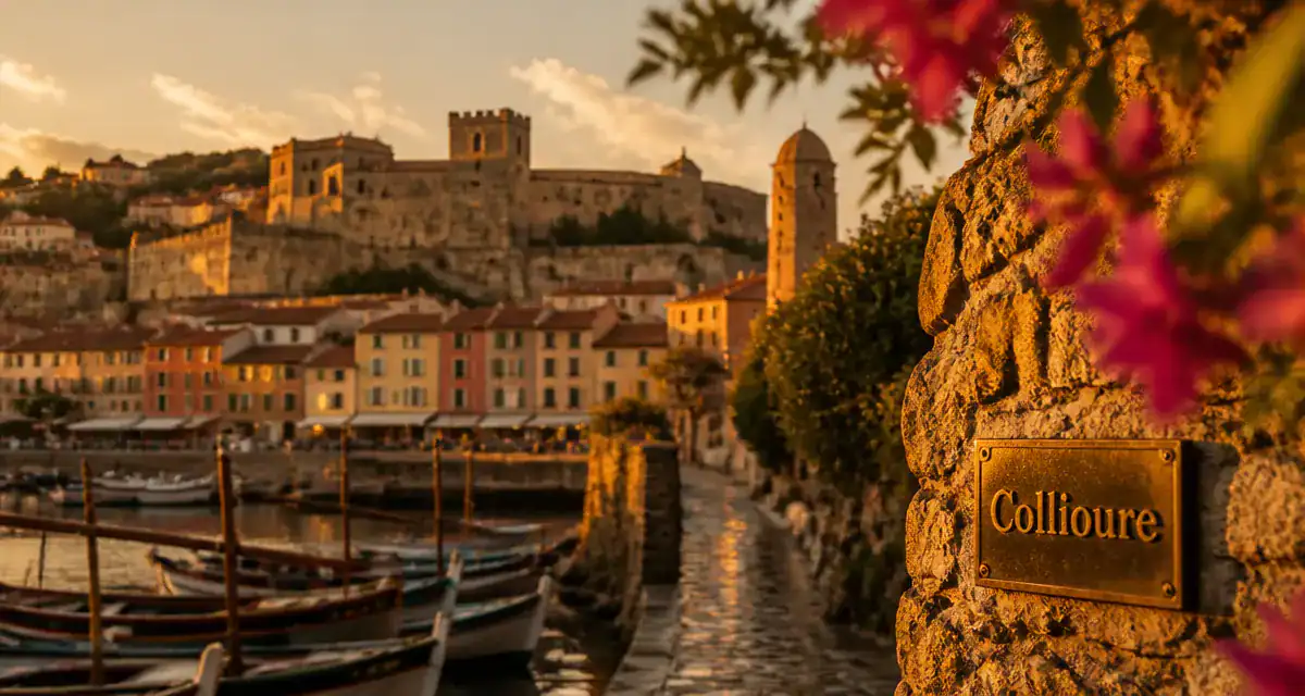 Collioure, plus beaux villages autour de canet-en-roussillon, photo golden hour