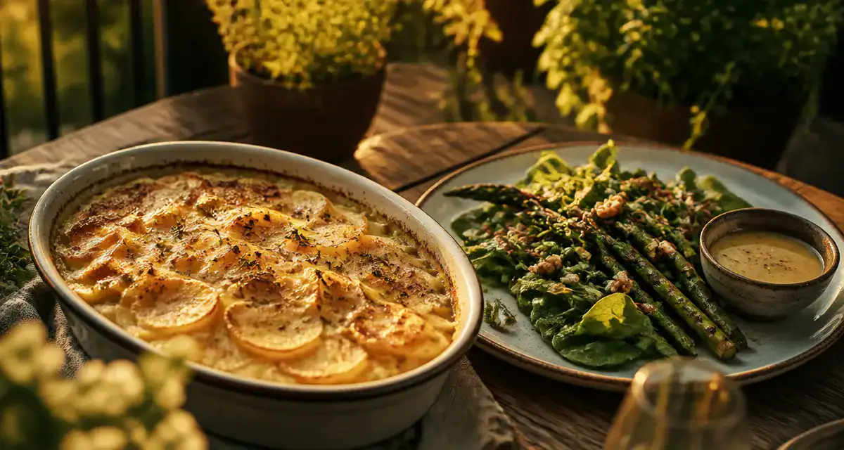 Que manger avec un gratin dauphinois sans viande : gratin dauphinois végétarien et légumes grillés