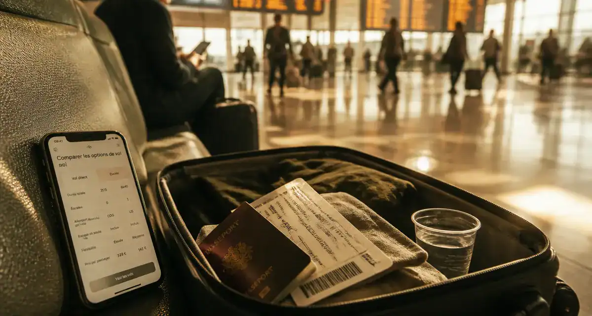 Vol Bangkok Paris heure de vol : valise et écran comparatif direct ou escale