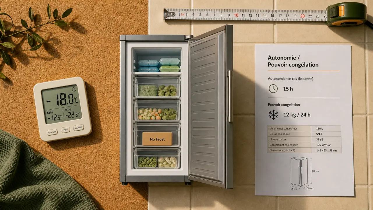 Comparatif congélateur armoire 312 L No Frost, vue ouverte