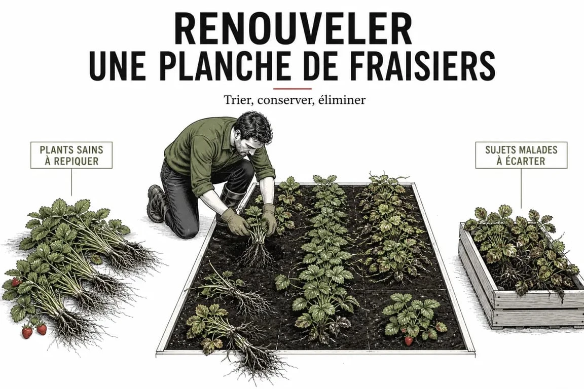 Que faire des vieux fraisiers : arrachage des plants âgés et tri au jardin